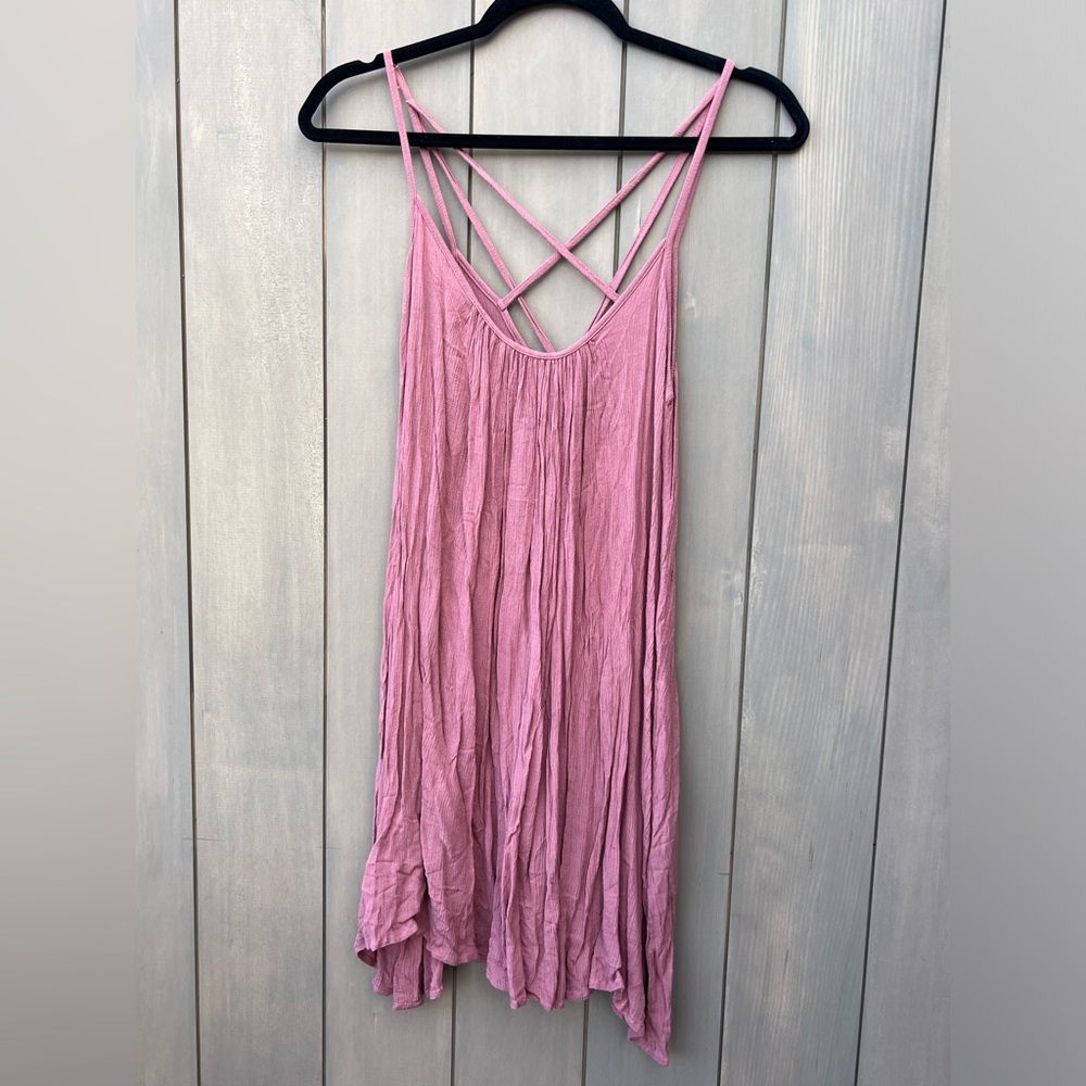 Elan Dusty Rose Crinkled Dress